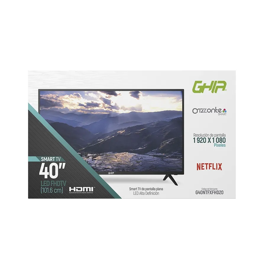 ▶️ Televisor SMART GHIA NETFLIX HD 24 pulgadas, resolución de 720P, WiFi, 3  puertos HDMI